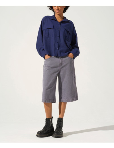 Chemise bleu indigo
