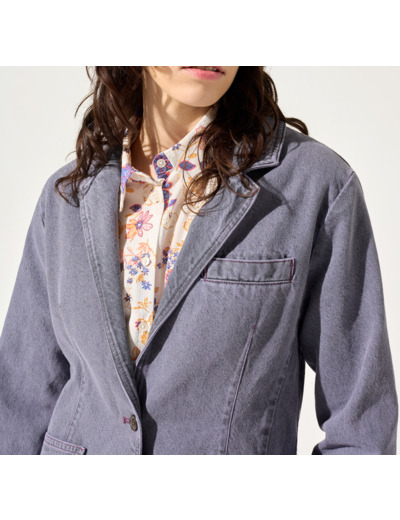 Veste denim violet crush