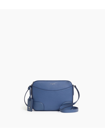 Sac bandoulière moyen modèle Romy en cuir grainé et lisse