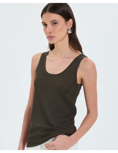 Débardeur kaki pailleté