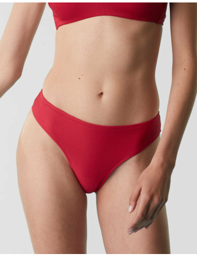 Maillot de bain brésilien en microfibre rouge