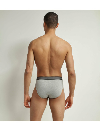 Lot de 2 slips homme en coton bio Noir Gris Perle Dim Good