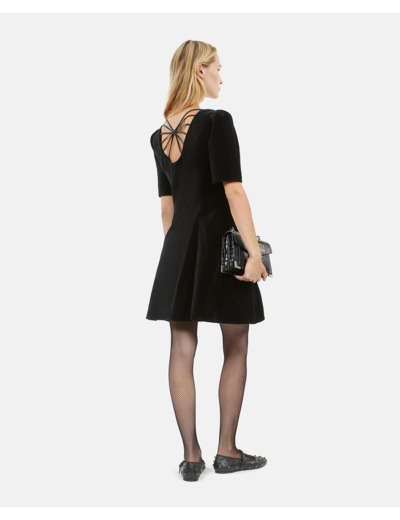 Robe Courte En Velours Noir black