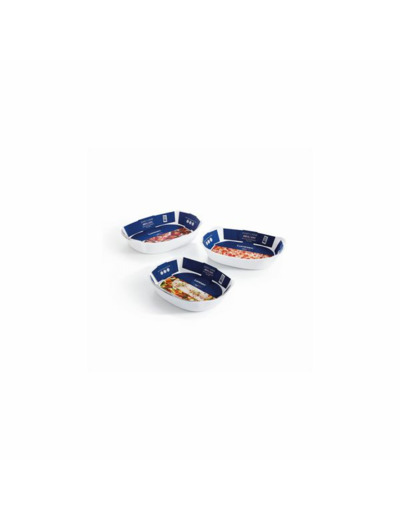 Set de 3 plats rect blanc Smart Cuisine
