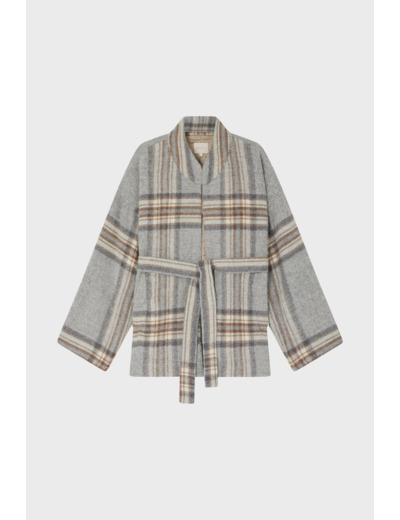 Veste ceinturée à carreaux - MARIECLARA