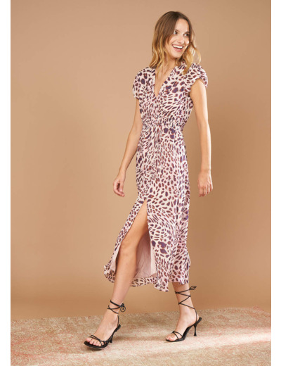 Robe longue encolure V