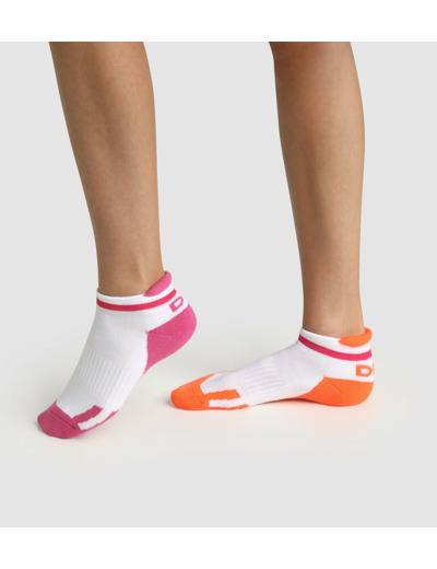 Lot de 2 paires de socquettes enfant rétro Rose Corail Dim Sport