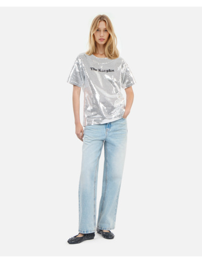 T-Shirt À Sequins Argenté sequins