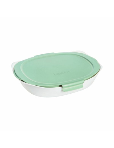 Plat de cuisson rect 34x25cm blanc + Couvercle Smart Cuisine