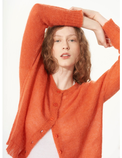 Cardigan rhubarbe