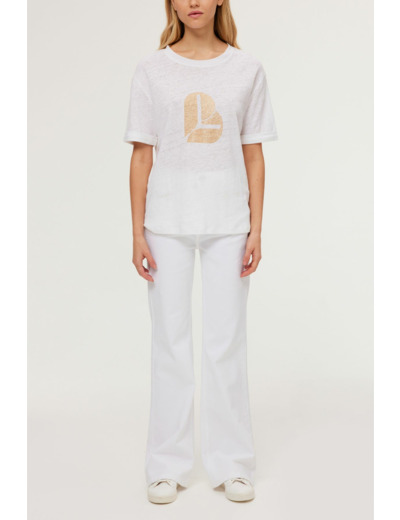 T-shirt en lin logo lurex - MELINE