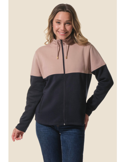 Veste femme bicolore zippée Tasha