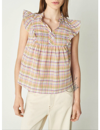 Blouse isis carreaux multico