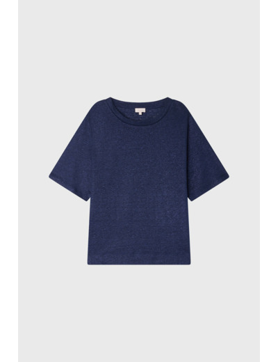 T-shirt manches courtes en lin brillant - AMINA