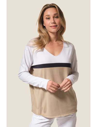 Pull femme tricolore Mativa