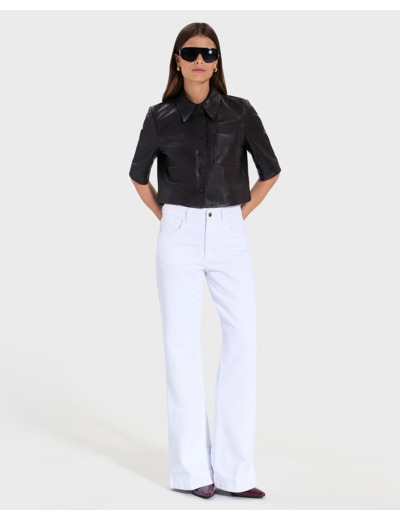 Chemise Celina Chocolat en cuir