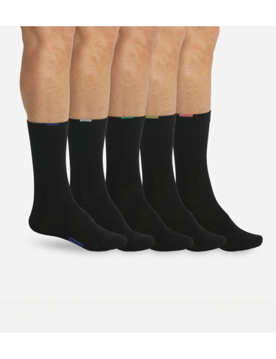 Lot de 5 paires chaussettes noires EcoDIM Homme