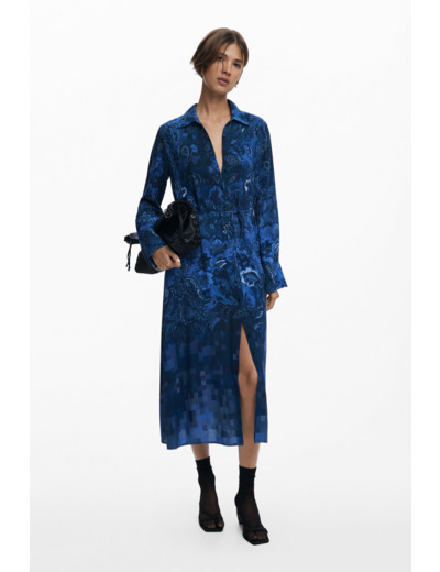 Robe À Manches Longues En Tissu – Femme