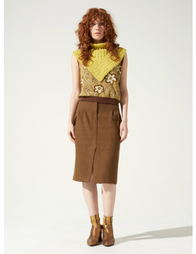 Jupe kaki bronze